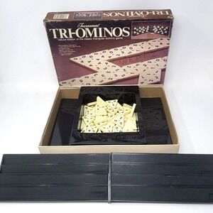 1986 Tri-Ominos Deluxe Tournament Puzzle Matching Domino Game
